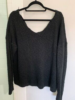 Mudd Size 1X Black Knit Long Sleeve Criss Cross Back Sweater